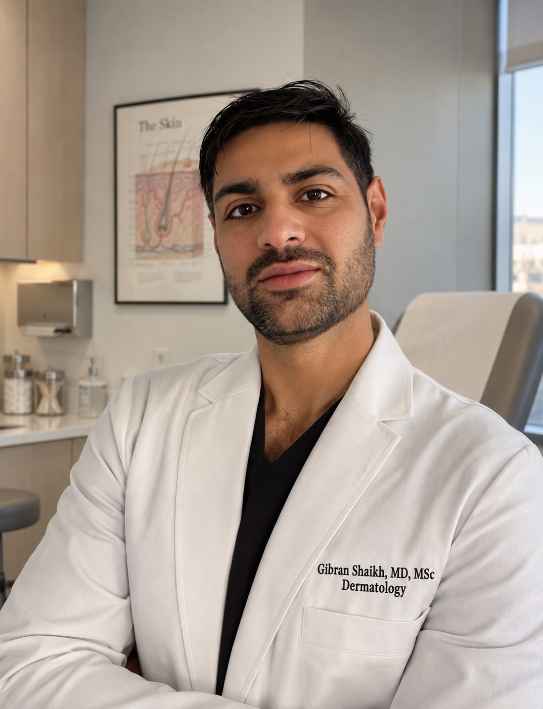 Dr. Gibran Shaikh speaking with a patient during a video consultation